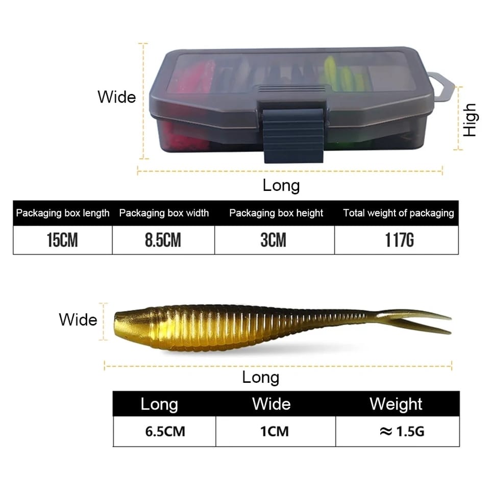 61 pieces/set of bionic fish soft bait
