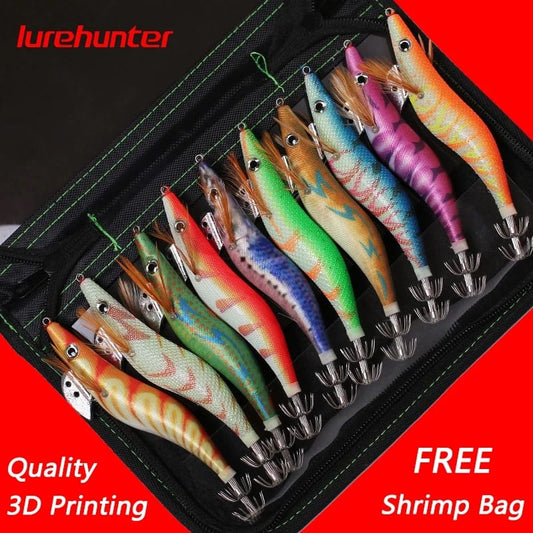 10PCS Luminous Shrimp Lure with Shrimp Bag